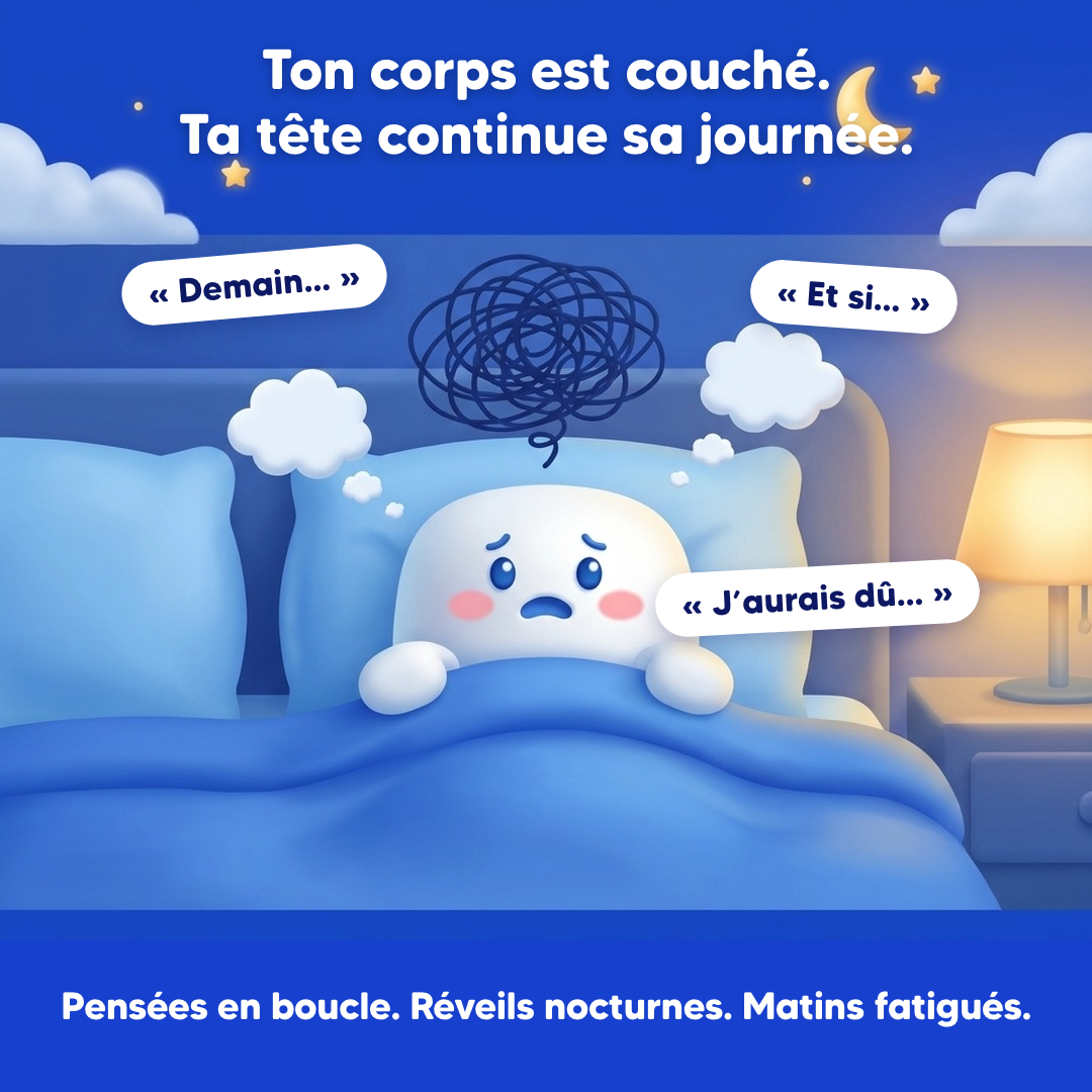 Ton corps est couché, ta tête continue sa journée